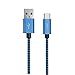 Produktbild PNY C-UA-TC-KBBR20-03 Typ-C 2.0 auf Typ-A-Steckerkabel Braided und Aluminium, 1m blau