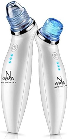 Newanfiar Portable Blackheads Remover Pores Cleaner - For the beauty and skin care / 5 interchangeable heads / USB charging (Color:White)