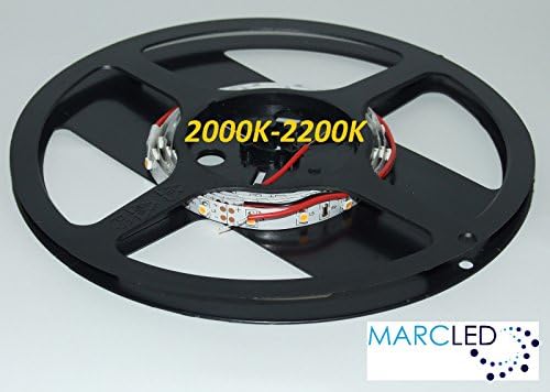 12VDC SMD3528 1m / 1000mm 60LEDs/m 4.8W/m 2000K - 2200K LED flexible tape / strip, 8mm white PCB, IP20