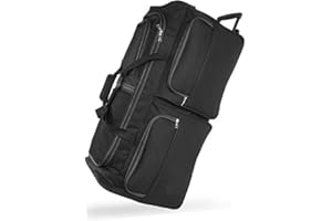 DK Luggage Travel Bag Wheeled Holdall XXL 40" Suitcase 3 Wheel Black