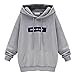 Produktbild serliy Mode Frauen Langarm Hoodie Sweatshirt Jumper Brief Pullover Tops Bluse mit Sweatshirt Outwear Kaninchen Ohren Kapuzenmantel Mantel Kleidung Kleid langärmlig Knopfleiste schöne Langarmshirts