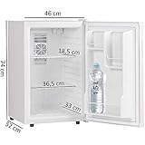 Amstyle Minikühlschrank 65 Liter Minibar Weiß freistehender Mini Kühlschrank Klein 5°-15°C Energieklasse A+ Tischkühlschrank ohne Gefrierfach für Getränke Zimmerkühlschrank 230V 65L Geräuscharm - 4