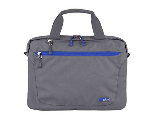 STM Swift 33 cm Laptop-Umhängetasche mit iPad Pocket – Anthrazit/Blau - 3