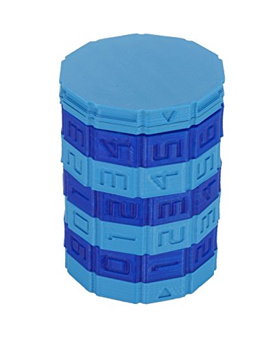 Preisvergleich Produktbild Kryptex - Safe - Tresor - Geheimversteck - 3D-Druck (Blau)