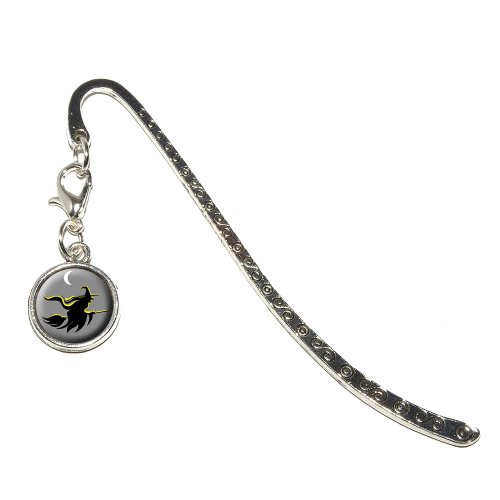 Witch - Halloween Metal Bookmark Page Marker with Charm