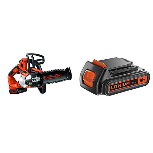 BLACK+DECKER GKC1820L20-QW - Motosierra a batería 18V + BLACK+DECKER BL2018-XJ - Batería de litio Tipo Carril de 18 V BLACK+DECKER GKC1820L20-QW - Motosierra a batería 18V + BLACK+DECKER BL2018-XJ - Batería de litio Tipo Carril de 18 V