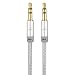 Produktbild FDG Audio Kabel, vergoldet Nylon geflochten, 3,5 mm zu 3,5 mm Nylon geflochten Audio Kabel, AUX Klinkenstecker Line für Kopfhörer, iPhones, iPods, iPads, Home/Auto-Stereoanlagen und more-silver
