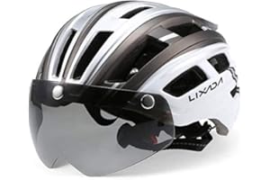 Lixada Casque de Vélo Mountain Bike Helmet Casque de Moto Détachable Magnétique Visière UV de Protection pour Hommes Femmes