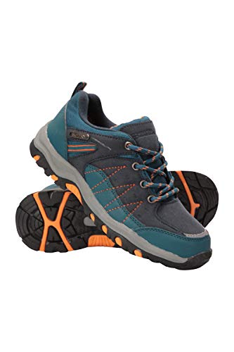 Mountain Warehouse Chaussures de Marche Stampede Enfants - Chaussures de Course à Semelle Haute Traction, imperméables, revêtement Maille & Daim - pour garçons et Filles