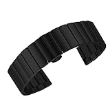 20mm hochwertige matt schwarz Uhrenarmband Ersatzarmband 316l massiver Edelstahl Allgleiches gerade Ende