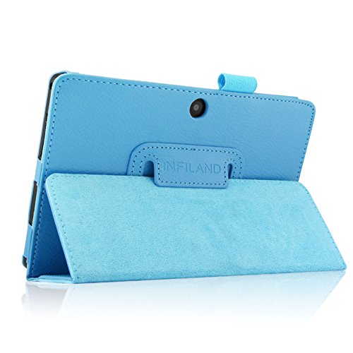 Infiland Folio Hülle Case Schutzhülle Tasche für 7 “7 Zoll Google Android Tablet-PC inklusive ALLDAYMALL A88S / A88X 17,8 cm (7 Zoll) Tablet-PC, rotor® 17,8 cm (7 Zoll) Android Tablet PC, JEJA 7 Zoll Android Google Tablet PC, Dragon Touch Y88X 7 Zoll Tablet PC, Trimeo 7 Zoll Tablet PC, Arespark Ultrathin 7 Zoll Tablet PC, PHROG7 Tablet PC (7 Zoll), Rixow Ultrathin 7 inch Tablet PC( Überprüfen Sie bitte die Details der kompatibelen Tablet-Modell-Liste in Produktbeschreibung)(Hellblau) - 8