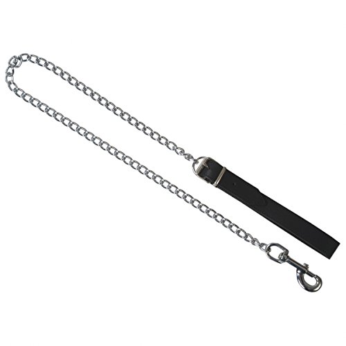 Preisvergleich Produktbild Exclusive Führungskette mit Lederschlaufe und Karabiner ca.100cm schwarz