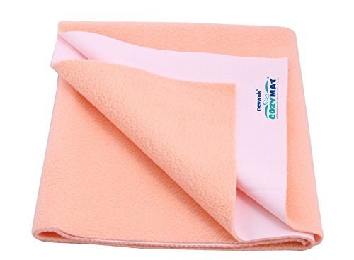 Newnik Baby Mat Waterproof Dry Sheet/Reusable Absorbent Sheets/Underpads (Size: 70cm X 100cm) Peach, Medium