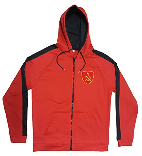 CCCP Russland Jacke Sweater Rot JA GO CCCP Trikot Look Zip Nation Fussball Sport (XL)