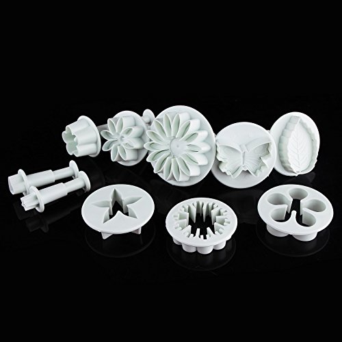 Swees Fondant Ausstecher DIY 33 tlg Ausstechform Stempel Modellierwerkzeug Glätter Fondant Marzipan Tortendeko & Klein Marzipan-Messer Kuchen Cutter Modellierwerkzeug - 4