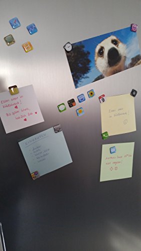 Haft-Magnete im App Design Kühlschrank-Magnete iPhone, iPad Apps Super-Magnete für den Edelstahl Kühlschrank, Magnettafel, Magnetwand 18-teilige Deko-Magnete 2x2x0,2 cm kleine bunte Neodym Magnete - 7