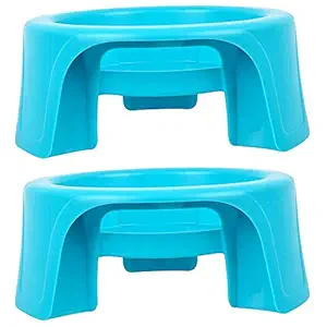 Kuber Industries Plastic Plant Pot with Cylinder Stand - Green, Standard, 2 Pieces