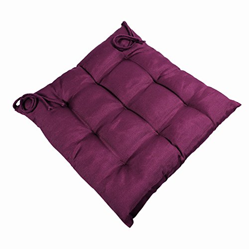 Sitzkissen 40x40 cm mit 9-Punktsteppung Stuhlkissen aus hochwertiger Baumwollmischung in tollen Farben, Farbauswahl:Beere