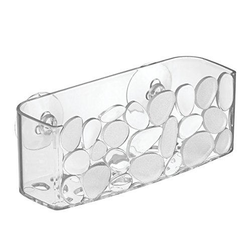 mDesign Schwammhalter Küche mit Saugnapf – ideal zur Schwammablage oder zur Aufbewahrung von Bürsten, Seife und Co. – Spülbecken Organizer – transparent - 3