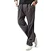 Produktbild HOEREV Men Casual Strandhosen Leinen Hose- Gr. XXL (Taille 42-44 zoll), Dunkelgrau