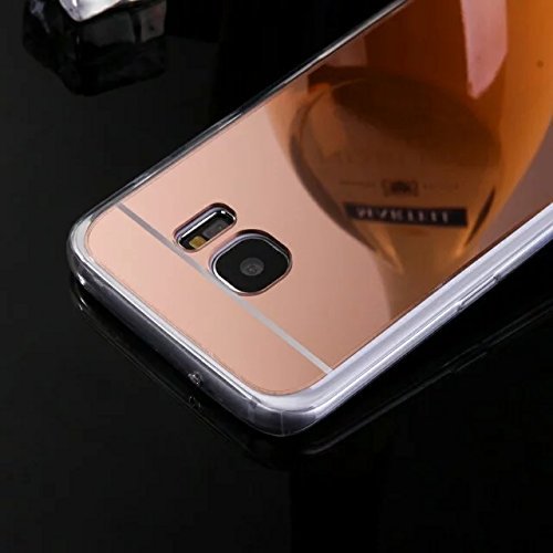 Galaxy S8 Hülle, Galaxy S8 Spiegel Hülle Mirror Case, Ukayfe Spiegel TPU Schutzhülle Silikon Handyhülle Tasche Case Cover für Samsung Galaxy S8 Rose Gold Plating Silikon Schutzhülle Luxus Glänzend Shiny Kristall Strass Rahmen Slim TPU Handy Gehäuse Hülle Ultradünnen Weiche Soft TPU Telefon-Kasten Handyhülle Mirror Spiegelnd Make Up Protective Case Cover Bumper für Samsung Galaxy S8 – Spiegel,Rose Gold - 4