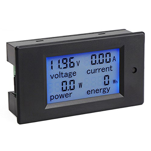 JSDL Digital Multimeter DC 6,5-100V 20A Spannung Monitor Energie Meter DC Volt Endstufe testen Gauge Monitor LCD Blau Hintergrundbeleuchtung Digitalanzeige mit integrierten Shunt - 2