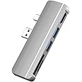 Surface Pro 6 5 4 USB 3.0 Hub/Docking Station, Takya USB 3.0x3 Hub Adapter, SD & TF/Micro SD Memory Card Reader, Mini DP to 4K HDMI Special Design for Microsoft Surface Pro 6th/ 5th/ 4th Gen (Silver)