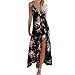 Produktbild TPulling Damen Sommermode Sexy V-Ausschnitt Druck Langes Kleid V-Ausschnitt Undicht Zurück Drucken Strandkleid Kleid Casual Fashion Vacation Dress