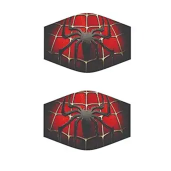 Mask kids Digital print Mix Design Cartoon Polyester Front Cotton Lining Mask/Kids/Multicolor (Marvel, Set of 2)