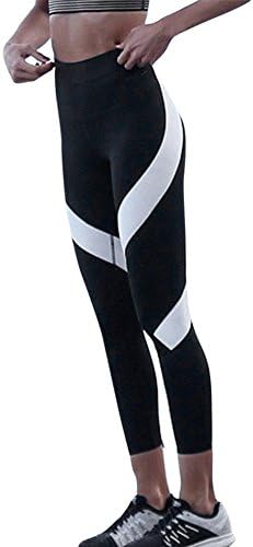 LILICAT Women Yoga Pants,Ladies Gym Leggings Womens High-Waist Splice Yoga Skinny Workout Gym Leggings Fitness Sports Cropped Pants - Mesh Splice - Polyester Fashion Black (Black, Size:M)