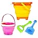 Produktbild Twister.CK Beach Toy Set, Orange Pink Summer Beach Party Play Gaming Toys Set - Pails Collapsible Buckets, Shovel, Rake