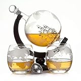 decantador para botella Cristal soplado artesanalmente regalo para whiskkenner hermosa forma. La jarra es la idea de regalo perfecta para los amantes del whisky. Ideal como regalo de cumpleaños, día del padre o regalo de Navidad. Acabado elegante: la alta calidad de la jarra de cristal decantador redondo se grabará cuidadosamente para ti, un producto de calidad en el elegante soporte de cristal se puede guardar y exponer perfectamente.
