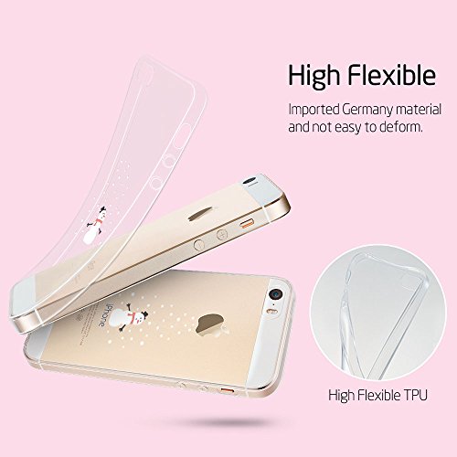 ESR iPhone SE 5 5s Funda  Suave TPU Funda Adorable Parachoques Funda Case Cover Carcasa Para iPhone 5   iPhone 5s   iPhone SE  Monigote de nieve