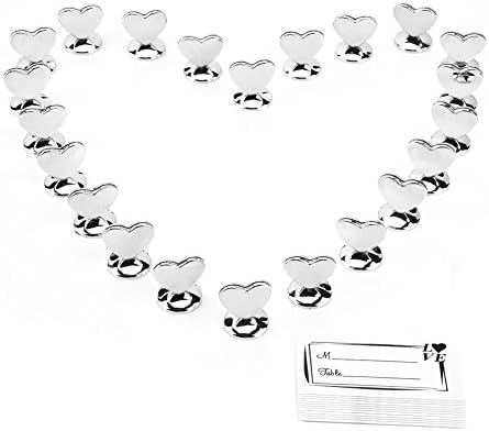 Love-shaped 22 pcs Place Card Holder with Stand for Wedding, Parties, Table Top Numbers, Food Signs and Decorating Sign
