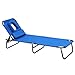 Produktbild Tumbona Reclinable y Plegable con Almohada para Leer o hacer Masajes - Color Azul - Acero - 190x56x28 cm