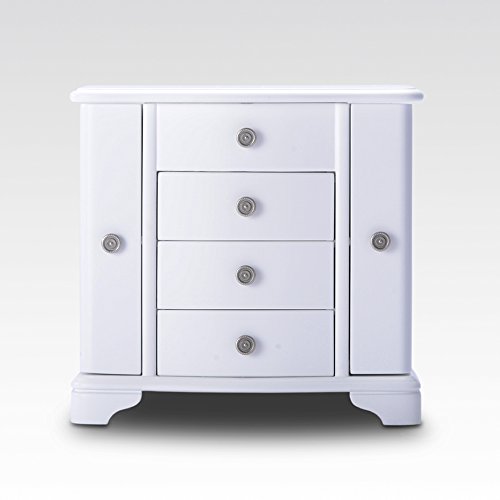 HERITAGE moderner Holz Schmuckkasten mit Schubladen, Weiß - 3