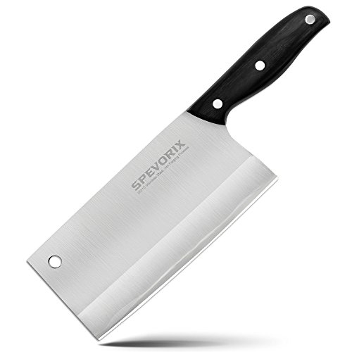 SPEVORIX Rostfrei Edelstahl Chinesisches Kochmesser Chefmesser für Haus & Restaurant Küche mit Profigehäuse