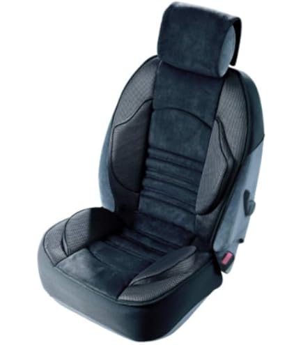 Housses De Siège Auto Pour Renault Trafic 3 / OPEL Vivaro B - 2+1 Places - Tissu Piqué Noir-Rouge
