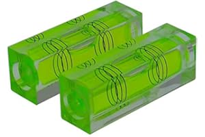 umei Mini nivel verde de alta precisión (52 x 18 x 15 mm, 18 g) - Nivel de perla horizontal de tres líneas, magnético, funcionamiento manual