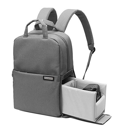 CADEN Mode Multifunktions wasserdicht Pro DSLR Rucksack Kameratasche Fotografie Rucksack, Outdoor Reisetasche für Canon Nikon Sony, genug für 13-Zoll Macbook, Tablette (Grau-04) - 4