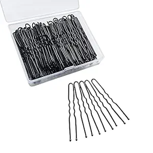 120 Pack U Shaped Hair Pins Bobby Pins Bun Hair Pins,Wedding Bridal Black Hair Pins(6cm/2.4Inches) (Black)