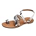 Produktbild LANDFOX Sommer Damen Römerkreuz Keile Flache Sandalen Riemchen Strandschuhe Wildleder Outdoor Party Flip Flops Sandalen Schuhe mit (41 EU, Silber)