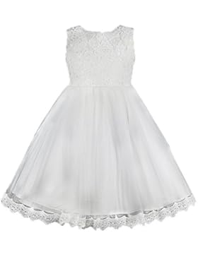 SMITHROAD Kinder Prinzessin Blumenmädchen Festliches Spitze Kleid Tüllrock mit Großer Schleife Blumenmuster Ärmellos