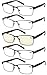Price comparison product image Amcedar 5-Pack Metal Frame Reading Glasses Men Stainless Steel Material Spring Hinges Includes Computer Readers 1.50