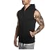 Produktbild hippolo Herren Bodybuilding Gym Training Muskel Stringer Vest Ärmellos Kapuzen Tank Top schwarz schwarz M