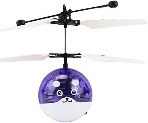 Ishowstore Flying Balls Colorful Flyings Toy Built-in Shinning LED Lighting Infrared Induction Helicopter Ball (Purple Squirrel)