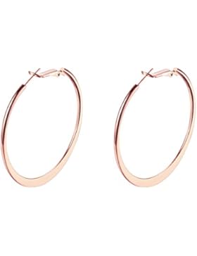 B.Z La Vie Damen Ohrringe Creolen 5 cm Simpel Rose Gold Mädchen Geschenk