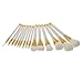 Generic Set of 15pcs Pro Foundation Blending Brush Kabuki Makeup Set Tool Cosmetics Face Powder Cream Blusher Brushes Set Tool - 3 Colors - white + gold RS.850.00
