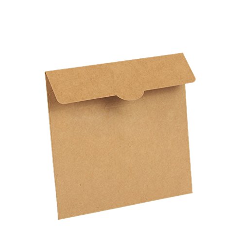 zeato [30 Stück] blanko Papier CD Sleeves DVD-Briefumschläge Pappe 12,7 x 12,7 cm - 2