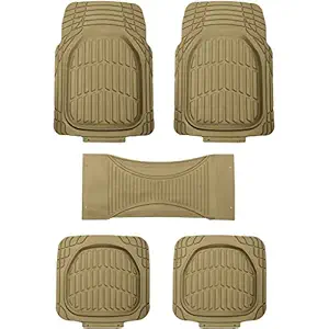 Car Rubber Foot Mat Beige Color Set of 5 Pcs for Mahindra Bolero